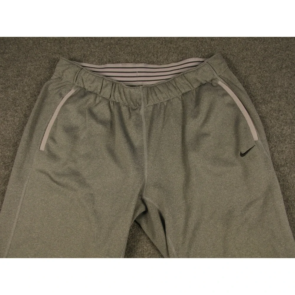 Nike Therma-FIT Men Gray Fleece Sweatpants Joggers Size L Pockets Athletic #2200
